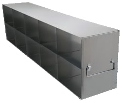 Alkali Scientific&trade; Upright Freezer Drawer Racks for Standard 3.75″ Boxes- Rack Only- 5 Boxes Deep x 2 Boxes High