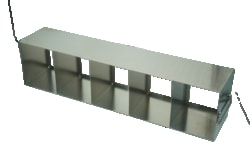 Alkali Scientific&trade; Upright Stainless Steel Freezer Rack for Mixed Storage of 2″,3″ and 3.75″ Standard Boxes, 27 3/16 x 6 1/2 x 51 1/2