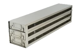 Alkali Scientific&trade; Upright Freezer Drawer Rack for 96 Deep-Well Microtiter Boxes; 7 x 3 Configuration, 21 Box Capacity