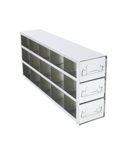 Alkali Scientific&trade; Upright Stainless Steel Large Freezer Racks for 3.75″ Cardboard Boxes 5x3 Configuration, 15 Box Capacity