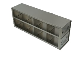 Alkali Scientific&trade; Alkali Scientific&trade; Upright Stainless-Steel Freezer Racks for 3.75″ Cardboard Boxes 4x2 Configuration, 8 Box Capacity