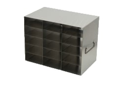 Alkali Scientific&trade; Stainless Steel Upright Freezer Rack for 96-Well Flipper Reversible Boxes, 3 x 5 Configuration, 15 Box Capacity