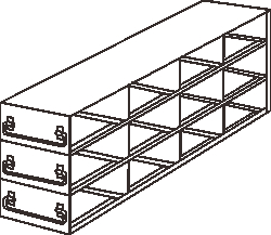 Alkali Scientific&trade; Upright Freezer Rack for SBS formatted boxes, 4x3 configuration