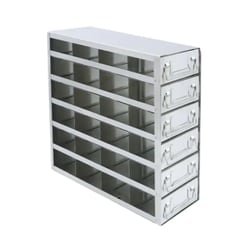 Alkali Scientific&trade; Upright Stainless-Steel Freezer Rack for 50-Cell Hinged Top Plastic Boxes, 4 x 6 Configuration, 24 Box Capacity