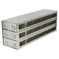 Alkali Scientific&trade; Upright Stainless-Steel Freezer Rack for 50-Cell Hinged Top Plastic Boxes, 6 x 4 Configuration, 24 Box Capacity