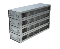 Alkali Scientific&trade; Upright Stainless-Steel Freezer Racks for 3.75″ Cardboard Boxes 5x4 Configuration, 20 Box Capacity