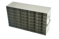 Alkali Scientific&trade; Stainless Steel Upright Freezer Rack for 25-Place Slide Boxes, 5x7, 35 Box Capacity