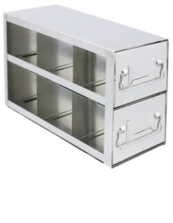 Alkali Scientific&trade; Stainless Steel Freezer Racks with Drawers, 3 x 2 Configuration, 6 Box Capacity, for 3