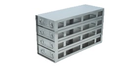 Alkali Scientific&trade; Upright Freezer Racks, 100-Cell Hinged Top Plastic Boxes, 12 Box Capacity