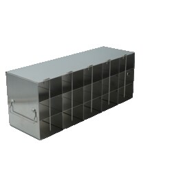 Alkali Scientific&trade; Upright Stainless Steel Freezer Rack (UFH50-53) for 50-Cell Hinged Top Plastic Boxes, 5 x 3 Configuration, 15 Box Capacity