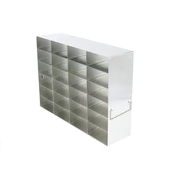 Alkali Scientific&trade; Upright Stainless Steel Freezer Rack (UFH50-63) for 50-Cell Hinged Top Plastic Boxes, 6 x 3 Configuration, 18 Box Capacity