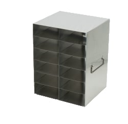 Alkali Scientific&trade; Stainless Steel Upright Freezer Rack for 96-Well Flipper Reversible Boxes, 2 x 6 Configuration, 12 Box Capacity