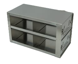 Alkali Scientific&trade; Upright Stainless Steel Freezer Drawer Racks for 3″ Cardboard Boxes 2x2 Configuration, 4 Box Capacity
