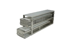 Alkali Scientific&trade; Upright Freezer Drawer Racks for Blood Sample Tubes, Fits 8ml, 8.5ml, 10ml Tubes, 160 Tube Capacity, 2 Drawers