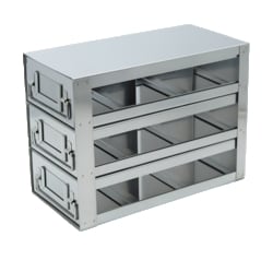 Alkali Scientific&trade; Stainless Steel Upright Freezer Drawer Rack for MATRIX Boxes, FluidX Boxes & Micronic Racks – 9 Box Capacity
