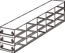 Alkali Scientific&trade; Upright Freezer Drawer Rack for 96 Deep-Well Microtiter Boxes; 5 x 3 Configuration, 15 Box Capacity