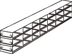 Alkali Scientific&trade; Upright Stainless-Steel Freezer Rack for 50-Cell Hinged Top Plastic Boxes, 7 x 6 Configuration, 42 Box Capacity