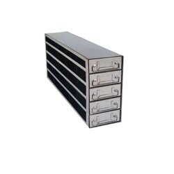 Alkali Scientific&trade; Upright Stainless-Steel Freezer Rack for 50-Cell Hinged Top Plastic Boxes, 5 x 6 Configuration, 30 Box Capacity