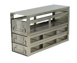 Alkali Scientific&trade; Upright Freezer Combination Drawer Racks for 2″ Boxes and Storage Bottles, 3x2 configuration