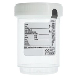 Alkali Scientific ASI™ Specimen Cup (Container), DuoClick, Leak-Resistant | Pathology, Microbiology, Histology, Sterile, 90mL x 48mm, 400/Case, Blue