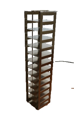 Alkali Scientific&trade; Vertical Freezer Racks for 100-Cell Hinged Plastic Boxes, Rack Only, 13 Boxes High