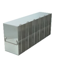 Alkali Scientific&trade; Stainless Steel Upright Freezer Rack for SBS Formatted Boxes (Micronic, Fluidx), 6x2 configuration, 12 Box Capacity