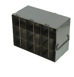 Alkali Scientific&trade; Stainless Steel Upright Freezer Rack for MATRIX Boxes, FluidX Boxes & Micronic Racks – 3 Boxes Deep x 3 Boxes High