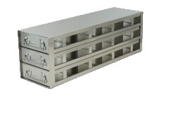 Alkali Scientific&trade; Upright Freezer Racks, 100-Cell Hinged Top Plastic Boxes, (4x3) 12 Box Capacity