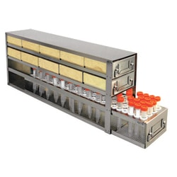 Alkali Scientific&trade; Upright Freezer Combination Drawer Racks for 2″ Fiberboard Boxes & 15mL Centrifuge Tubes (2 x 2)