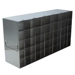 Alkali Scientific&trade; Upright Stainless Steel Freezer Rack (UFH50-66) for 50-Cell Hinged Top Plastic Boxes, 6 x 6 Configuration, 36 Box Capacity