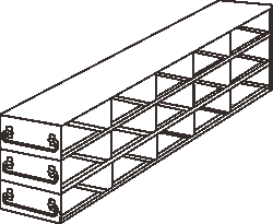 Alkali Scientific&trade; Stainless Steel Upright Freezer Drawer Rack for MATRIX Boxes, FluidX Boxes & Micronic Racks ,5x3 configuration, 15 Box Capacity