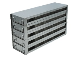 Alkali Scientific&trade; Upright Freezer Drawer Rack for 96 Deep-Well Microtiter Boxes; 5 x 5 Configuration, 25 Box Capacity