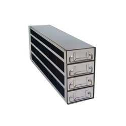 Alkali Scientific&trade; Upright Stainless-Steel Freezer Rack for 50-Cell Hinged Top Plastic Boxes, 5 x 4 Configuration, 20 Box Capacity