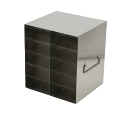 Alkali Scientific&trade; Stainless Steel Upright Freezer Rack for 96-Well Flipper Reversible Boxes, 2 x 5 Configuration, 10 Box Capacity