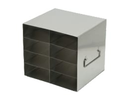 Alkali Scientific&trade; Stainless Steel Upright Freezer Rack for 96-Well Flipper Reversible Boxes, 2 x 4 Configuration, 8 Box Capacity