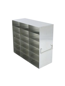 Alkali Scientific&trade; Upright Stainless Steel Freezer Rack (UFH50-36) for 50-Cell Hinged Top Plastic Boxes, 3 x 6 Configuration, 18 Box Capacity