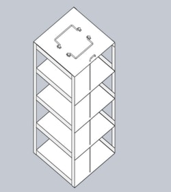 Alkali Scientific Alkali Scientific Vertical Freezer Rack for Mini 2" boxes,