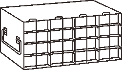 Alkali Scientific&trade; Stainless Steel Upright Freezer Rack for 96-Well Microtube Boxes, 4 x 4 Configuration, 16 Box Capacity