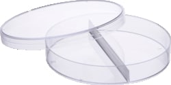 Alkali Scientific CellPro™ Petri Dish, I-Plate (2-section), 100 x 15 mm, Stackable, Sterile, 20/Pk, 500/Cs