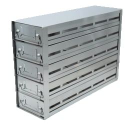 Alkali Scientific&trade; Upright Freezer Drawer Rack for 96-well & 384-well Microtiter Plates, Holds 75 with Lids, 100 without Lids, 18 x 12 1/8 x 5 7/16