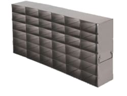 Alkali Scientific&trade; Stainless Steel Upright Freezer Rack for MATRIX Boxes, FluidX Boxes & Micronic Racks – 6 Boxes Deep x 6 Boxes High