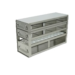 Alkali Scientific&trade; Upright Freezer Combination Drawer Racks for 2″ Fiberboard Boxes & 50mL Centrifuge Tubes (3 x 2)