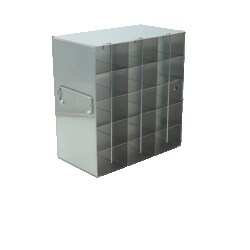 Alkali Scientific&trade; Upright Stainless Steel Freezer Rack (UFH50-35) for 50-Cell Hinged Top Plastic Boxes, 3 x 5 Configuration, 15 Box Capacity