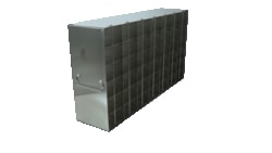 Alkali Scientific&trade; Upright Stainless Steel Freezer Rack (UFH50-76) for 50-Cell Hinged Top Plastic Boxes, 7 x 6 Configuration, 42 Box Capacity