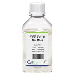 Alkali Scientific&nbsp;CellPro&trade; PBS 10X, pH 7.2, without calcium, magnesium, 500mL, 500ml, 10/case