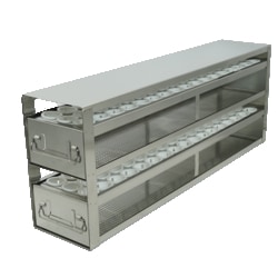Alkali Scientific™ Upright Freezer Drawer Rack for 50mL Centrifuge Tubes – Rack Only (2 Drawers, 102 Tubes)