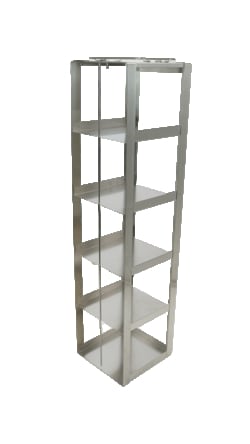 Alkali Scientific&trade; Stainless Steel Freezer Rack for Chest Freezers or LN2 Tanks for 15mL & 50mL Tube Boxes, 5 Box Capacity