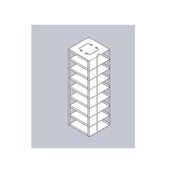 Alkali Scientific&trade; Vertical Freezer Rack for 100-Place Slide Boxes, Holds 8 boxes