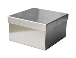 Alkali Scientific™ 2″ Stainless Steel Box for Storage of Samples or Tubes with 4 Drain Holes, 100 Cell Divider