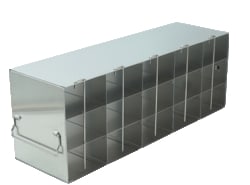 Alkali Scientific&trade; Stainless Steel Upright Freezer Rack for 96-Well Microtube Boxes, 5 x 3 Configuration, 15 Box Capacity